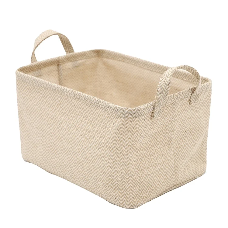 Recommend Linen Coated Rectangular Other Storage Basket Organizer with Iron Ring