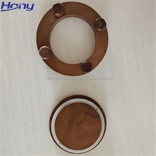 Round Hollow Display Stand 4-Legged Wood Base Pedestal Glass Jar Sealing Lid Walnut Wood Base for Glass Cylinder Containers