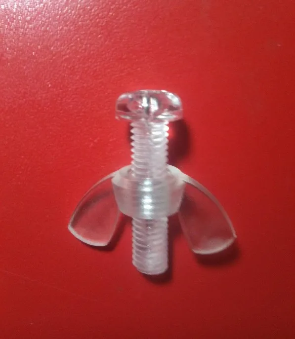Clear transparent M6 M8 PC plastic butterfly wing nut