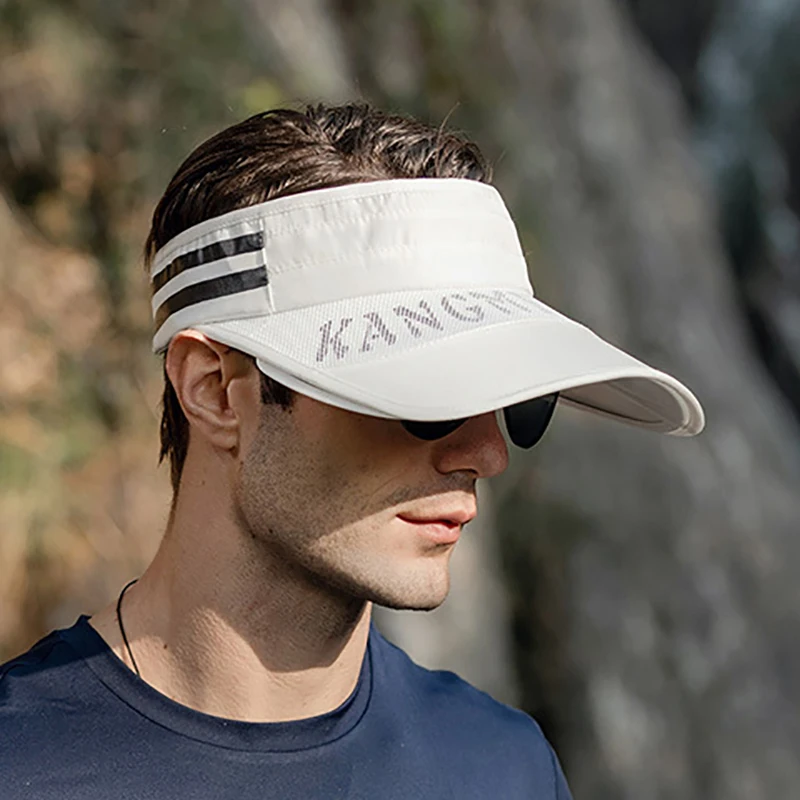 Men Curved Brim Sun Visor Cap UV Protection Sun Hat Summer Outdoor Sports Caps