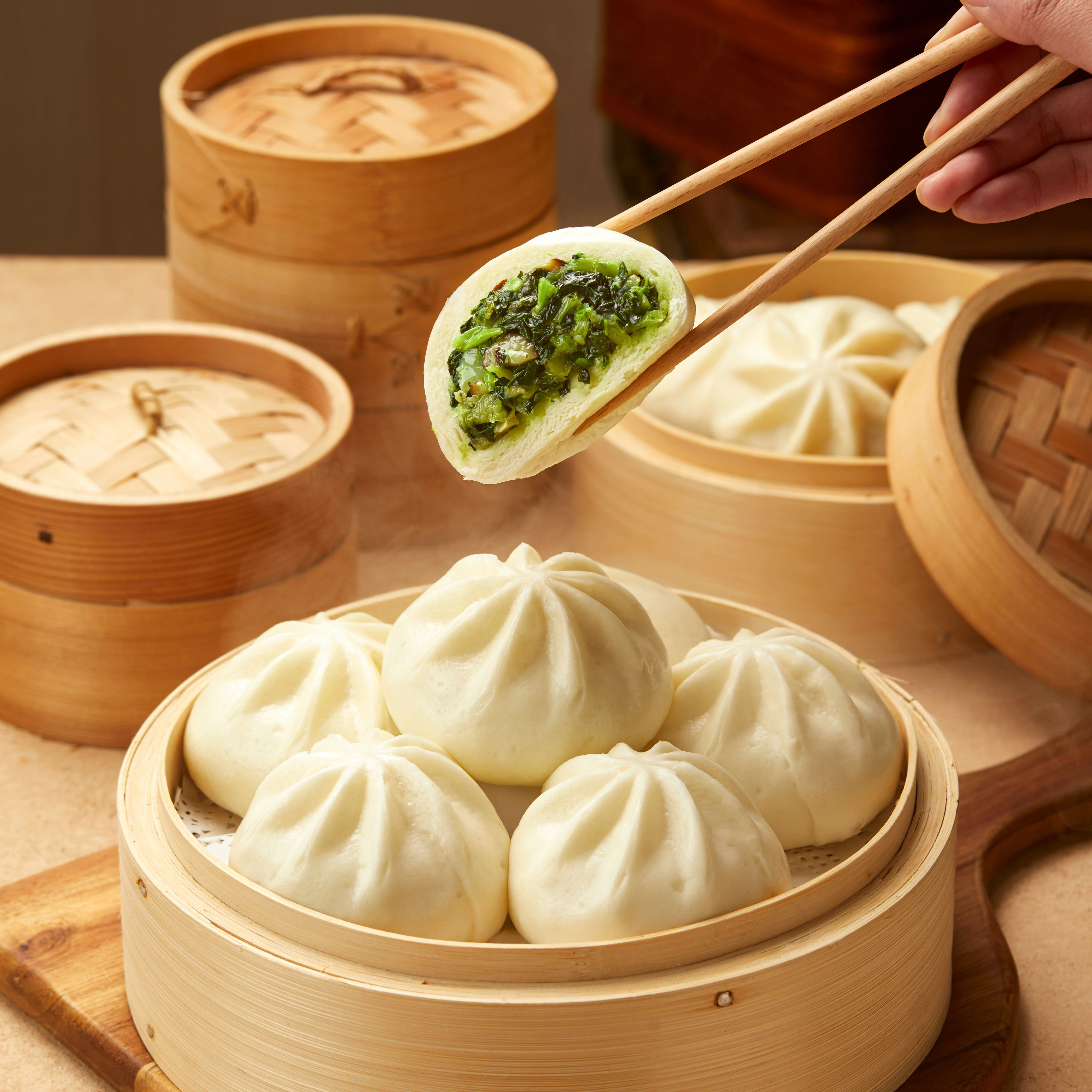 Shandong Longtai Food Group Factory Wholesale Can Customize Quick-frozen Pasta Steamed Bun With Vegetarian Filling