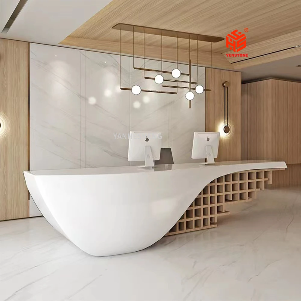 Yestone 5 star hotel reception counter desk  design reception counter front desk beauty salon used reception desk