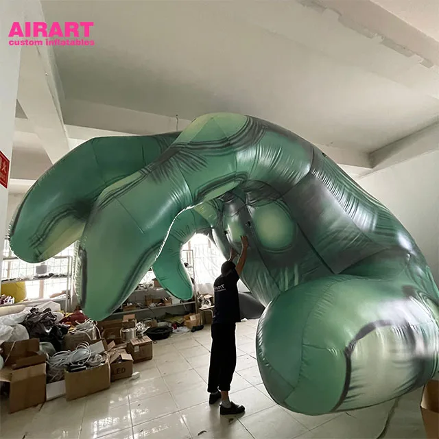 White inflatable skull hand decoration, inflatable white hand for indoor hanging on Halloween