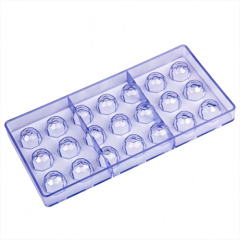 Semicircle Shape 21 Cavity Fondant Cake Candy Moulds 3D Clear Plastic Chocolate Mold For Baking Tool