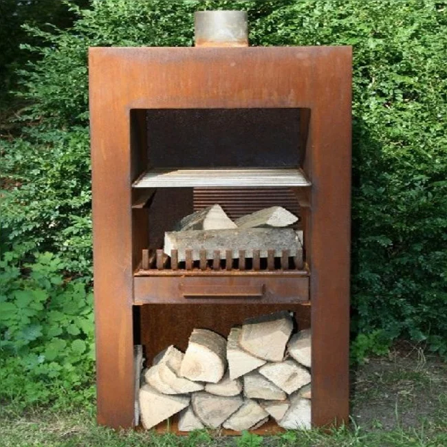 Наружная антикварная кортеновая стальная яма для огня из кортеновой стали