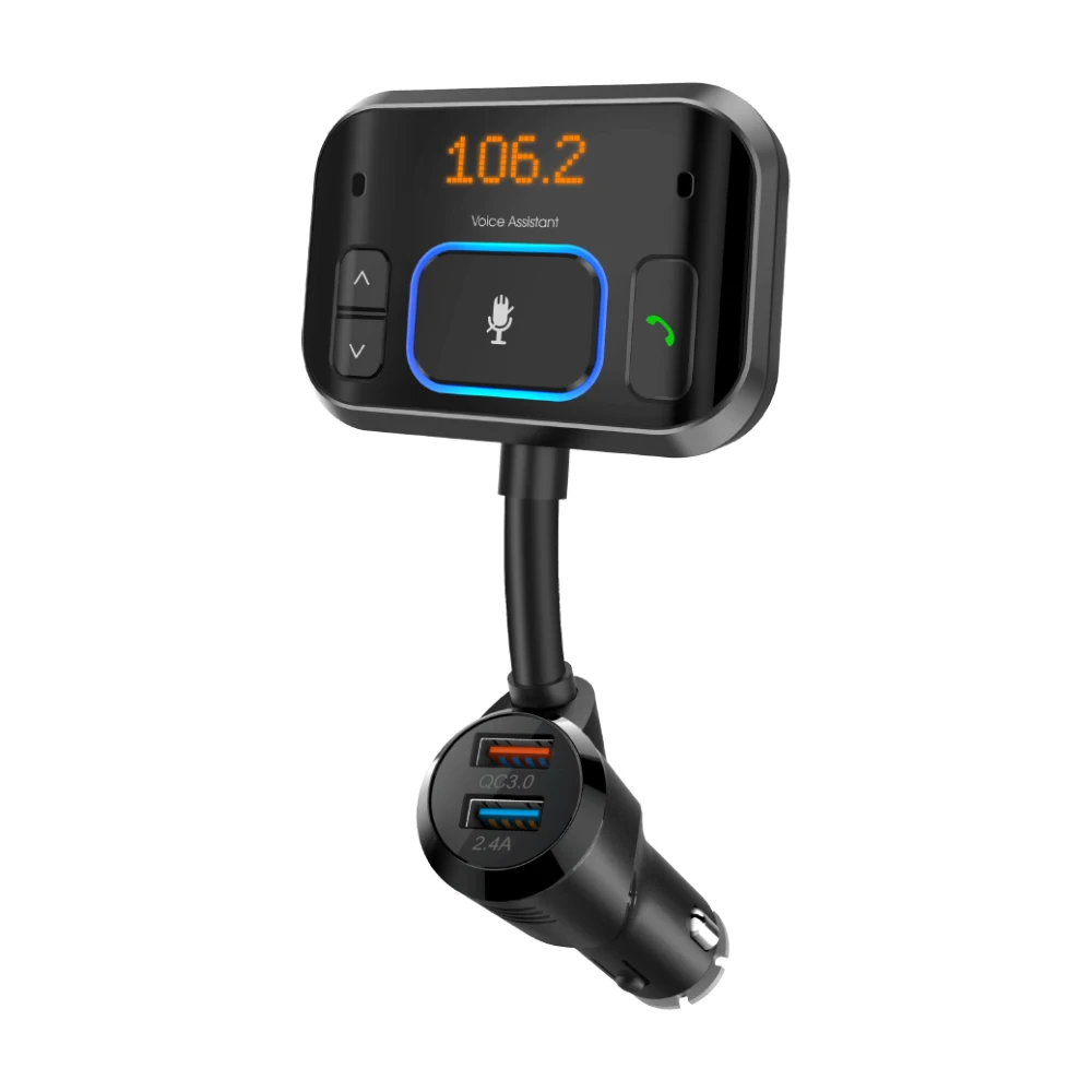 Dual USB QC3.0 Fast Charger Transmitter  Radio FM Bluetooths Stereo Voice Handsfree Car Kit