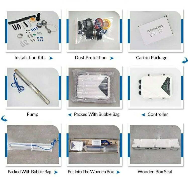 48v Dc High Pressure Submersible Solar Powered Irrigation Water Pump