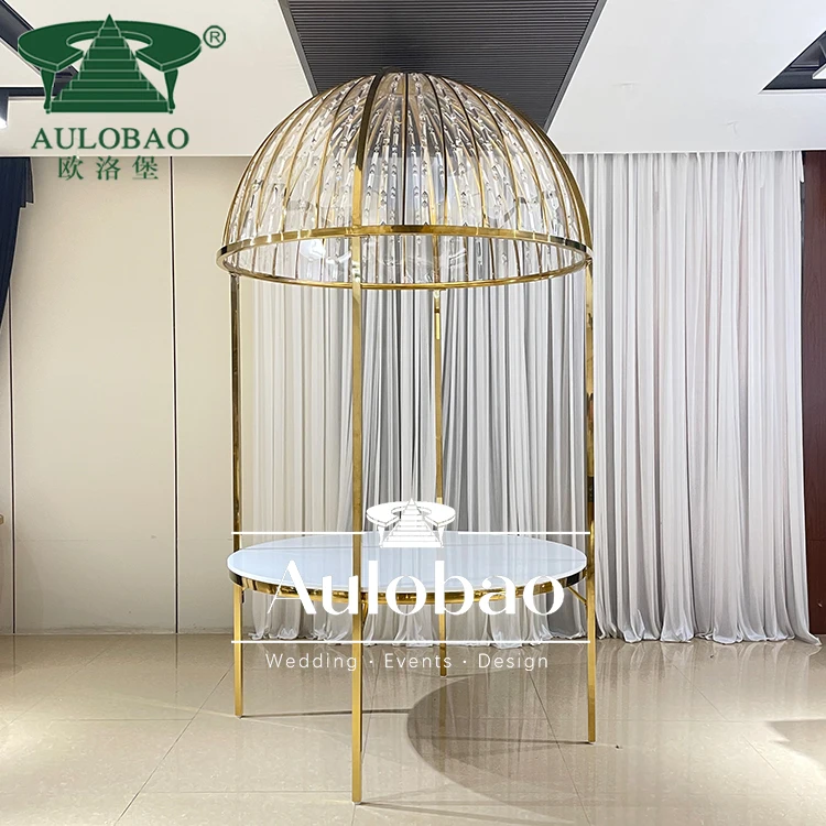 Elegant round shape ghost cake table elegant banquet dining tables with crystals