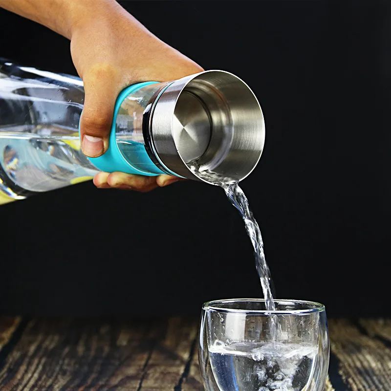 For microwave transparent wholesale glass jug set water  With Bamboo Lid