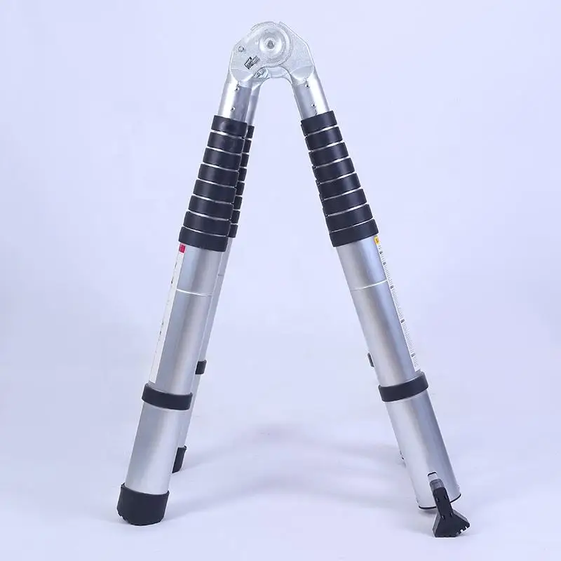 2.5 Plus 2.5 M  Aluminum Double-Side Telescopic Ladder Convenient Compact Multi-Purpose Folding Ladder