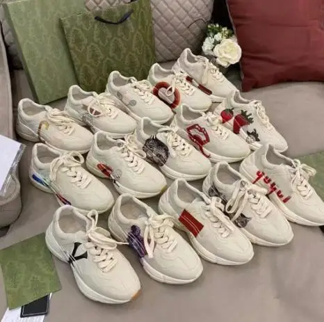 High Quality Luxury Famous Brands G Style Lightweight Comfortable Casual Shoes Stock Walking Style Shoes for Women