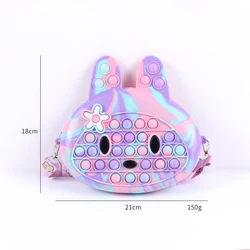 New Popping Silicone Stress Reliever Pop handbag Push Bubble Pop Sensory Fidget toy for kids Totes Shoulder sling fidget bag