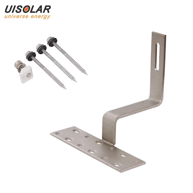 UISOLAR Flat Tile Solar Roof Hook Solar Panel Aluminum Rail Tile Roof for used to Solar Photovoltaic Panel Support Bracket
