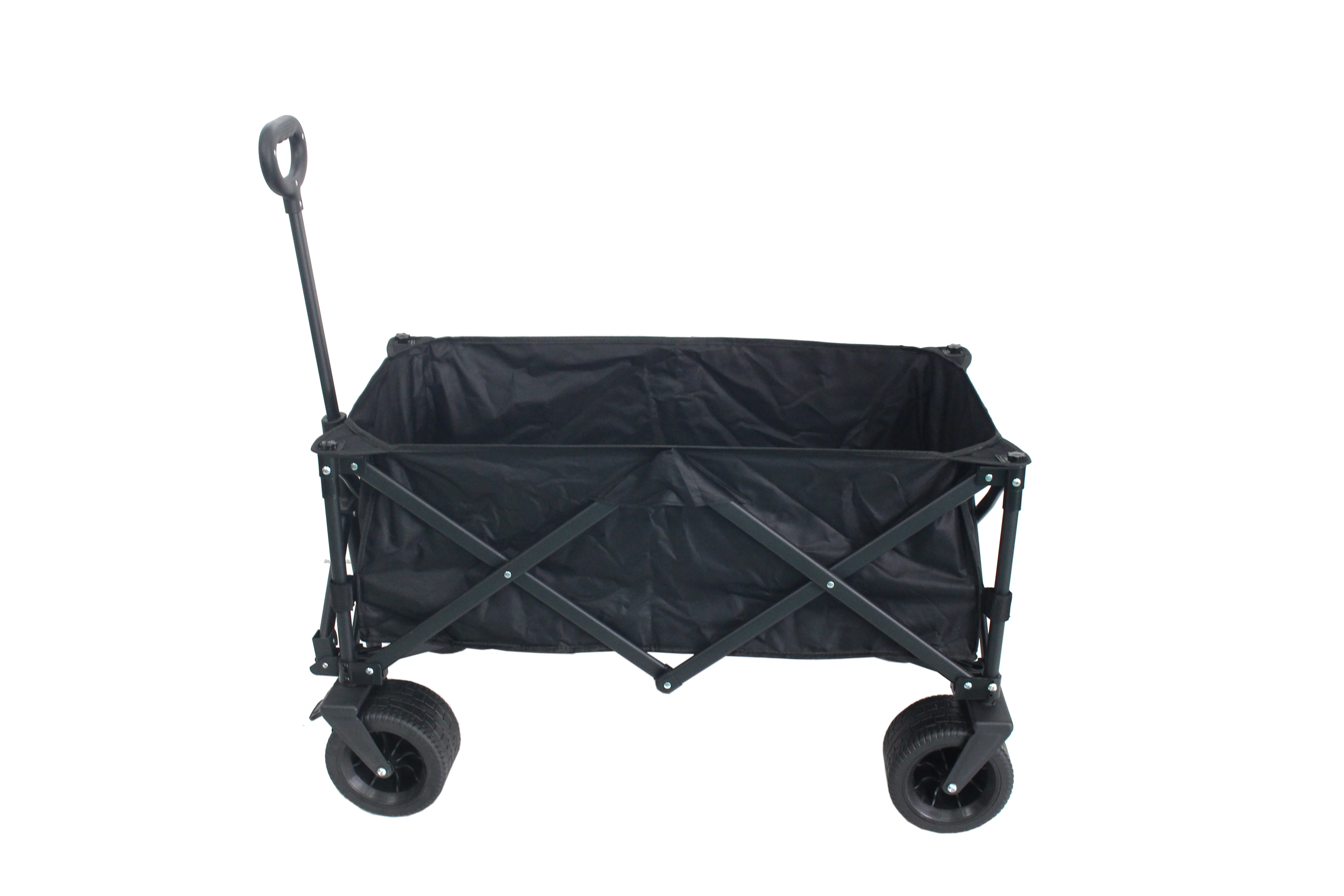 Outdoor Camping Picnic Cart Beach Picnic foldable Camping Wagon Black Adjustable Heavy Duty Collapsible Folding Utility Car Wago