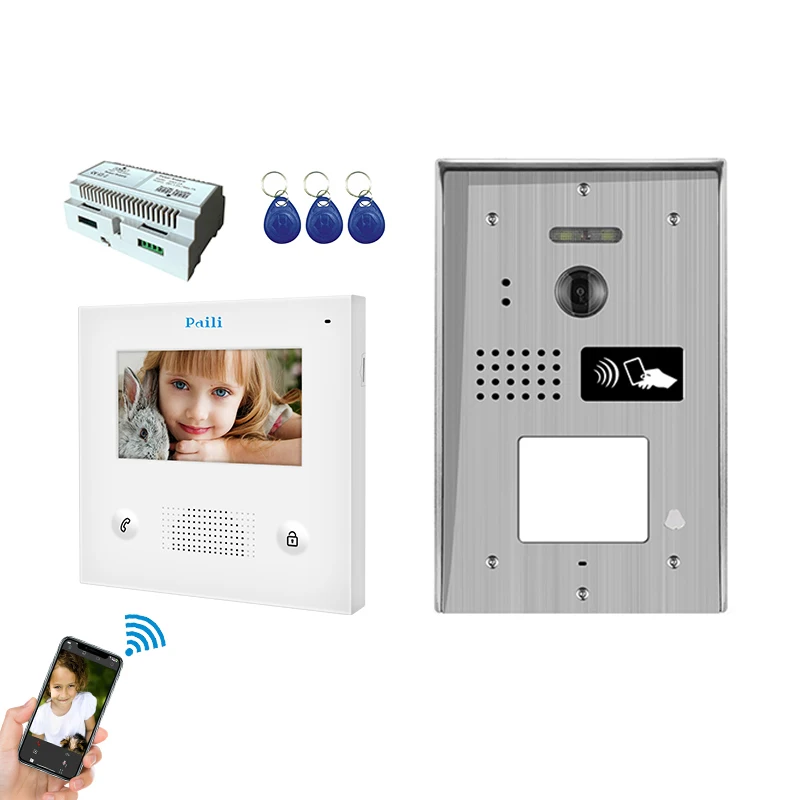 quality good looking wire video door phone video intercom for home talk face to face access control system