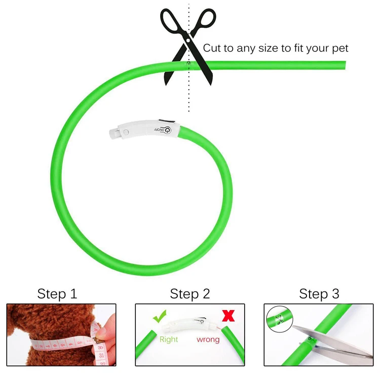 Waterproof Adjustable Light up Necklace Led Dog Collar for Dogs COLLARS Keep Your Pet Visible in Darkness USB Rechargeable 12pcs