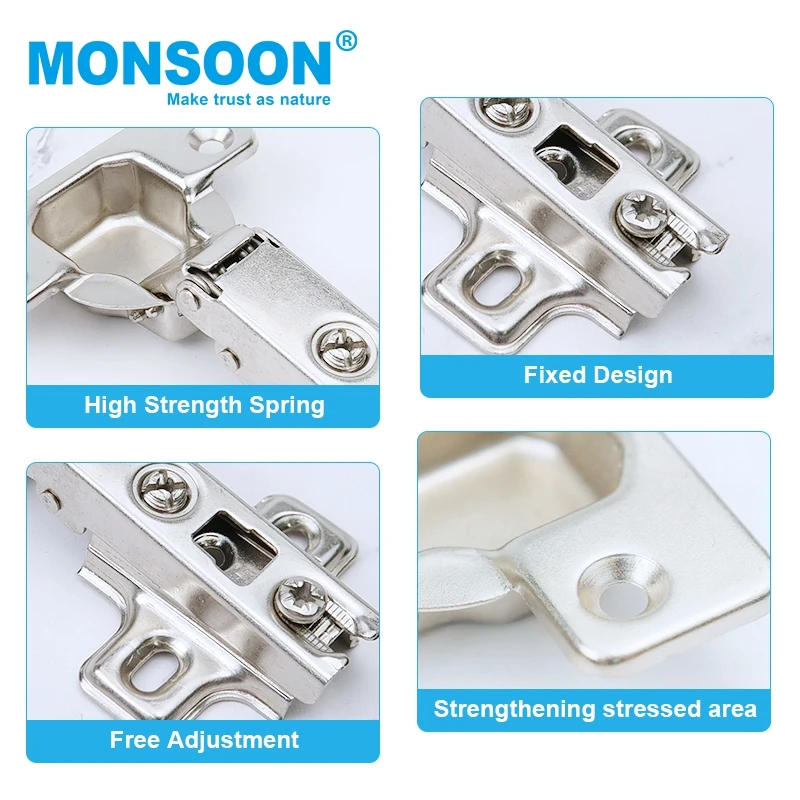MS01A Hot Sale Hidden Kitchen Cabinet Door Folding Table 35MM Slide On iron Furniture Hinge for cabinet door