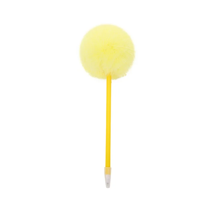School supplie ball point pen Cute rabbit fur ball cute plush blue ballpoint pen kids students kawaii office stationery