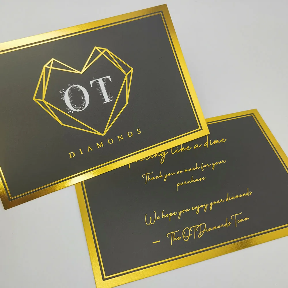 Custom With Logo Small Black Business Business Luxury Recycled Paper Visite Scratch Postcards Business Printing Thank You Cards