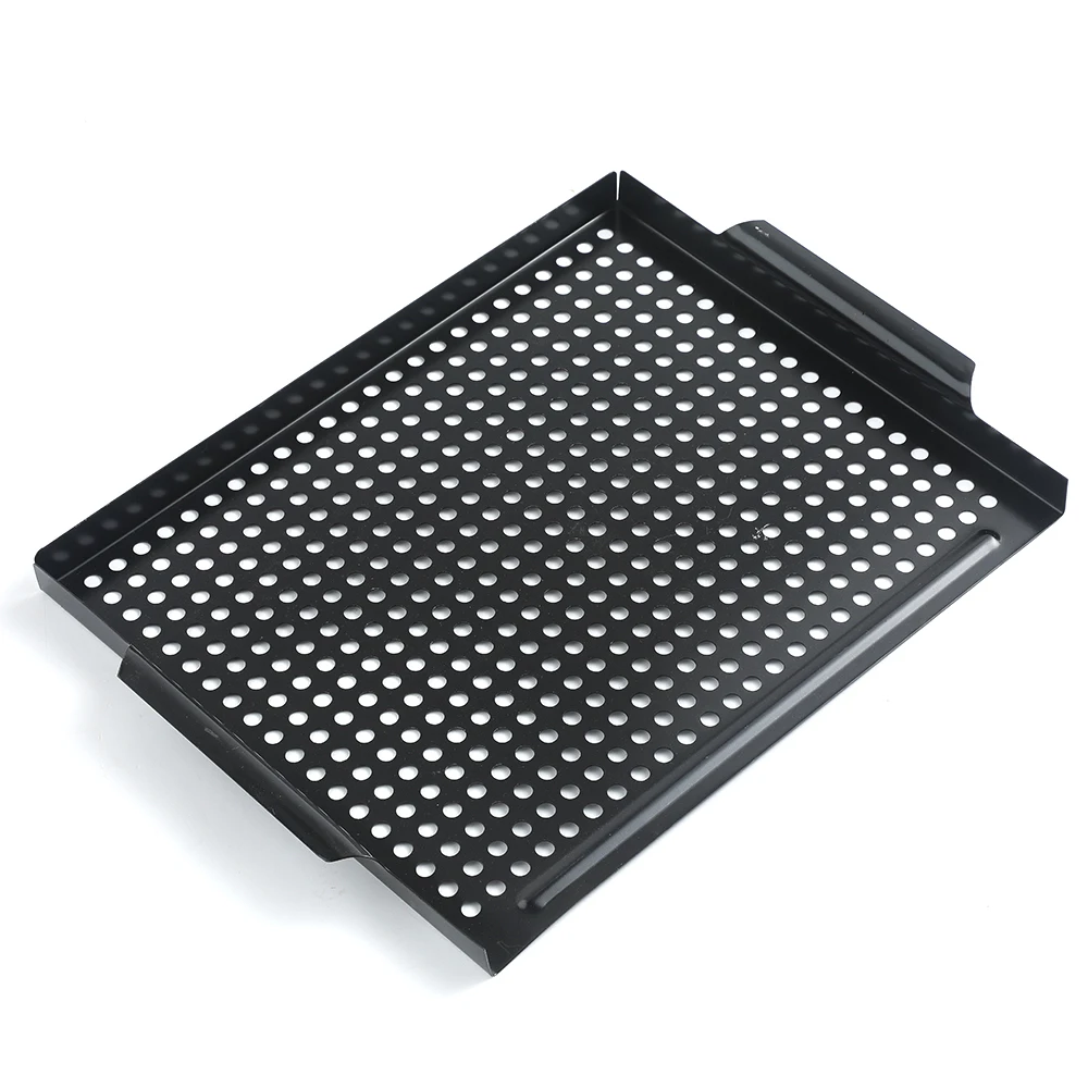 Nonstick Barbecue Grill Topper Outdoor Grill Baskets Stainless Steel BBQ Grill Pan with Perforated Bottom For Cookware Meat