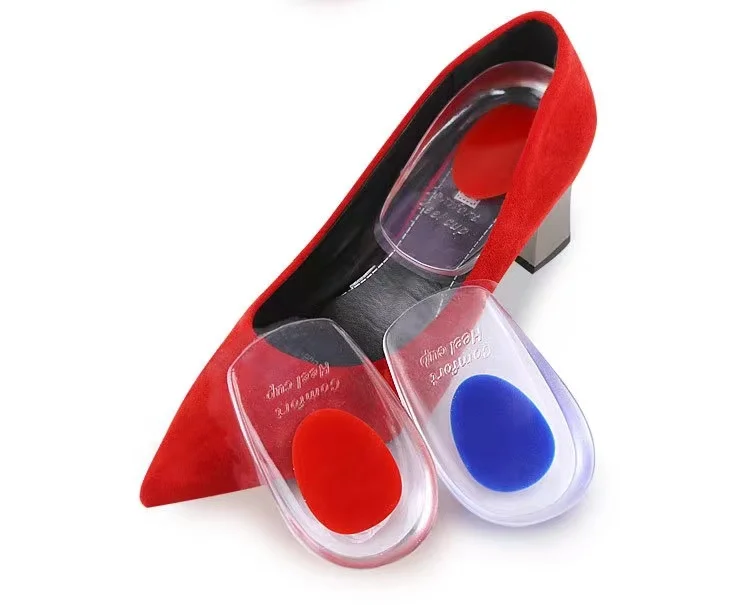 Free Sample Soft Gel heels Moulded Invisible Silicone Shoe Inserts Pads Height Increase Insole For heels