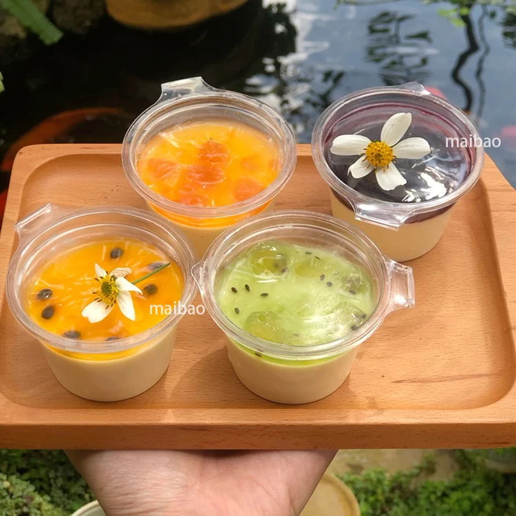 200ml Parfait Clear Plastic Sweet Yogurt Cups Fruit Pudding Tiramisu Dessert Cups With Lids Custom PP PET Plastic Ice Cream Cups