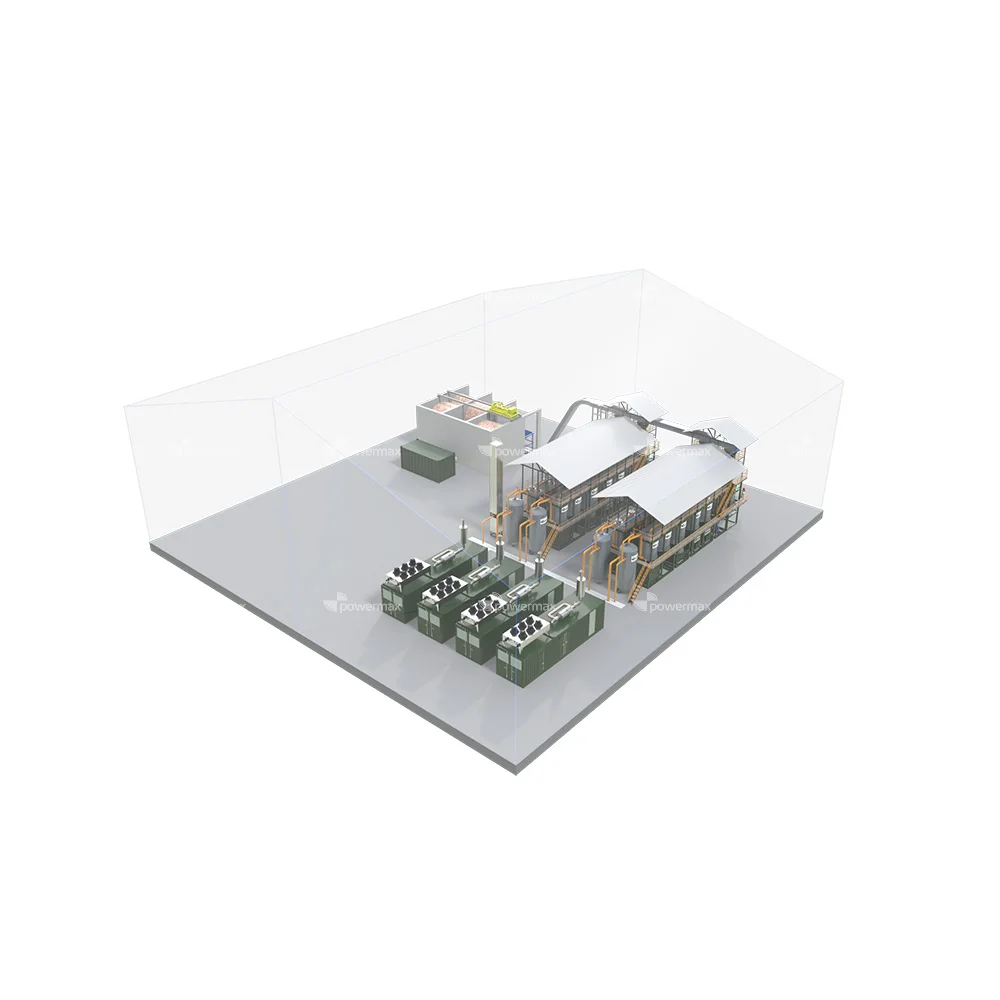 Framework Structure of Bamboo Processing Waste Power Generation System Biowatt 500 Biomass power plant