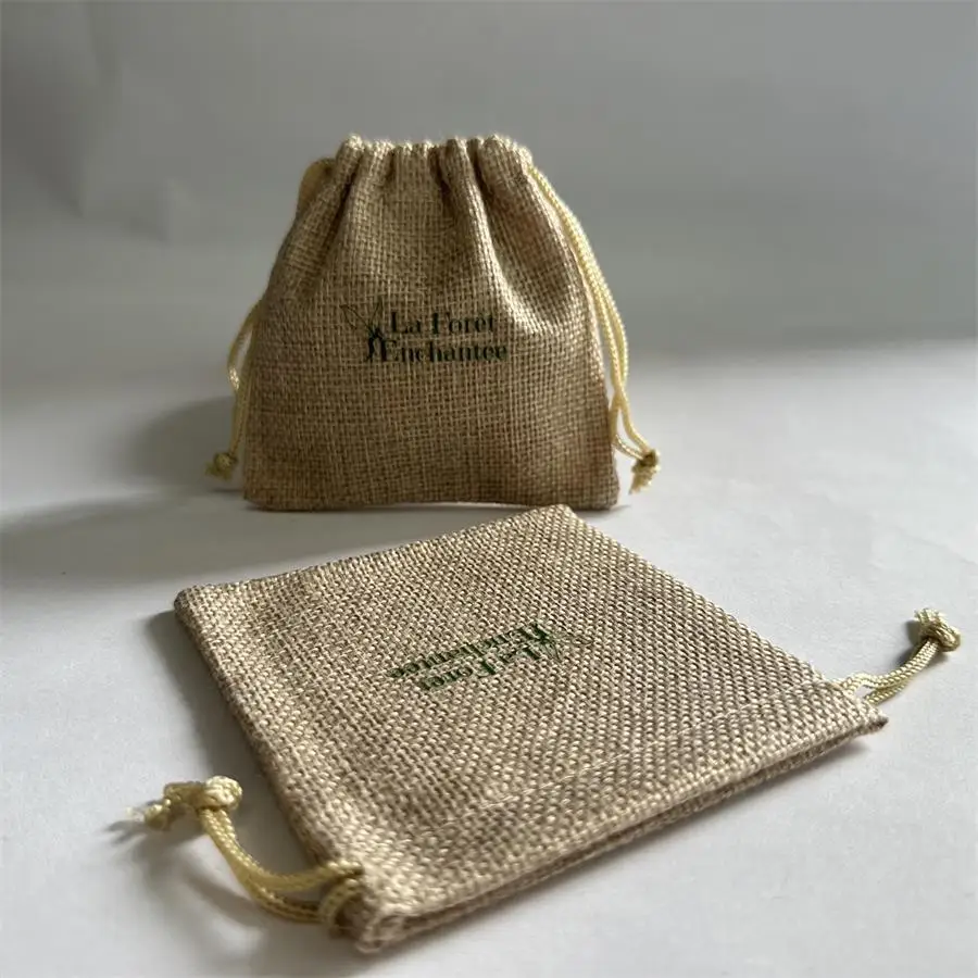 Экологически чистая ткань Джутовая сумка для ювелирных изделий Подарочная из мешковины упаковочные пакеты с индивидуальным
