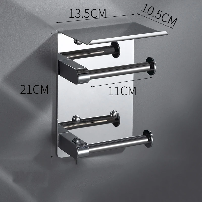 Sanga  New Design Stainless Steel Wall Mounted Phone Shelf and Paper Towel Holder Wholesale Bathroom Storage Rack