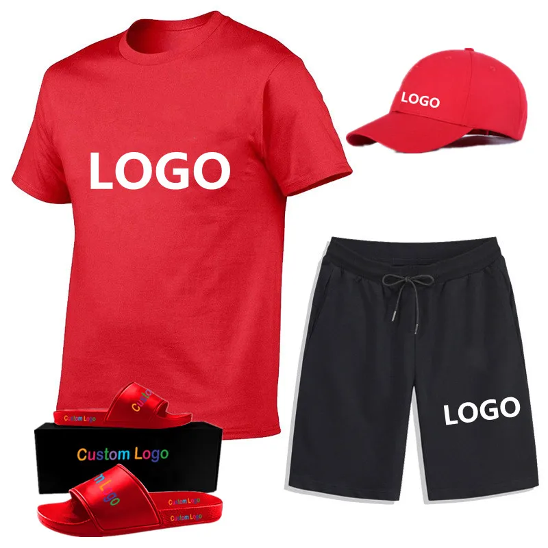 Custom sweatsuits with logo Mens 2021 short sets sweatsuit vendor joggers suits men summer cotton shorts set