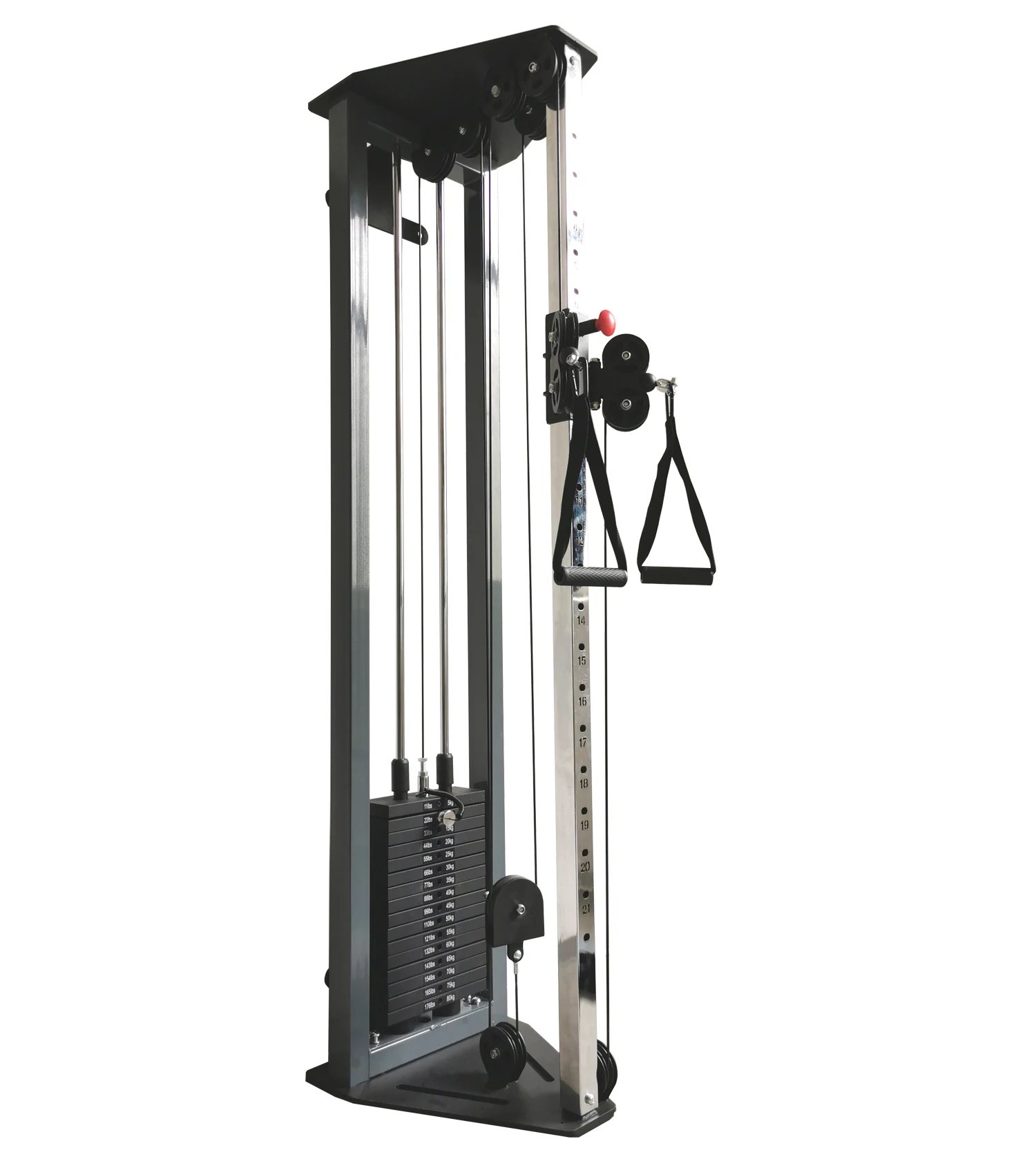 
at home gym against the wall crossover cable machine lat pulldown functional trainer commercial life fitness gym equipment 