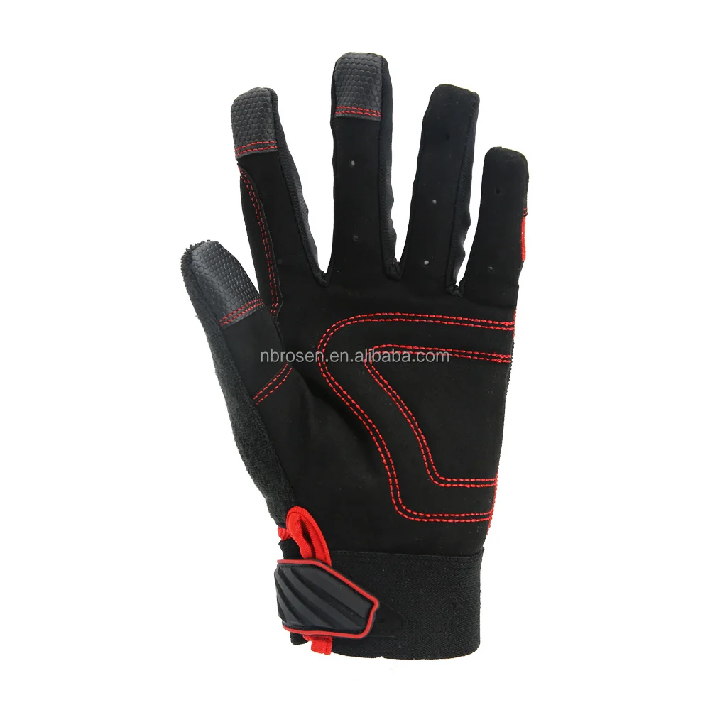 Breathable Soft Motorbike Microfiber Anti-Slip Palm Anti-Vibration Touch Screen General Work Utility Mechanic Safety Gloves