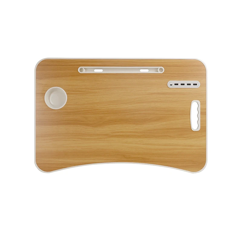 Wholesale Home Adjustable Foldable MDF Wooden Portable Laptop Table For Bed With USB
