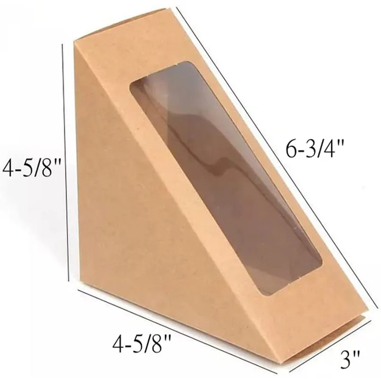 Chinese Supplier Wholesale Hot Sale Takeaway Food Packaging Kraft Paper Food Box With Transparent Window