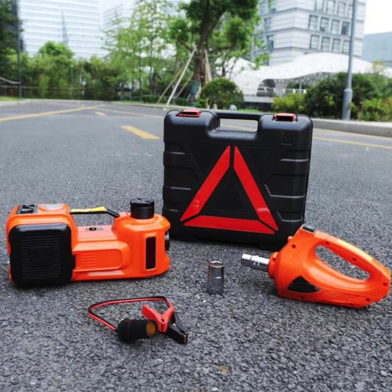 5 Ton 12V Electric Tire Inflator Cars Emergency Repair Kits Jacks Controls Electric Car Jack Kit With Inflatable Pump Jack