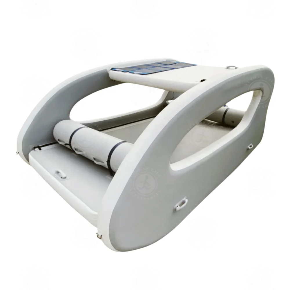 Popular 2024 New Inflatable Cruise Pontoon Solar Powered Catamaran Foldable Solar Boat House for Sale