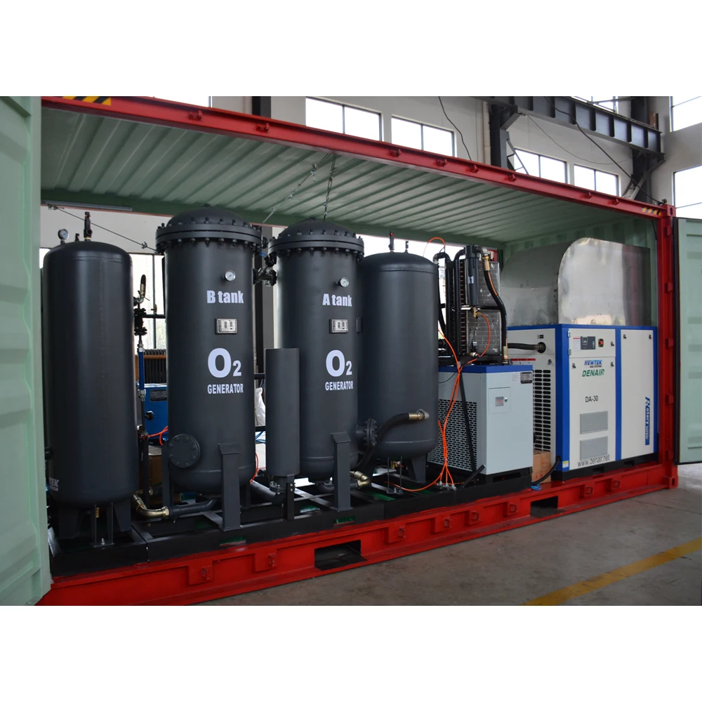 NEWTEK 5Nm3/hr  99% Container oxygen generator mobile high purity oxygen generator