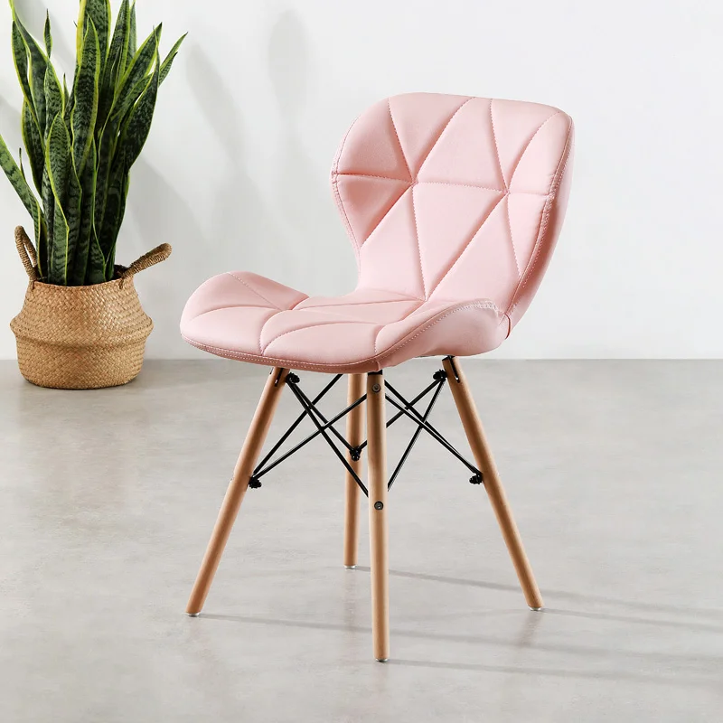 
Royal mahogany dinning chair modern wood leg Low price pu leather chair butterfly dining nordic chair 