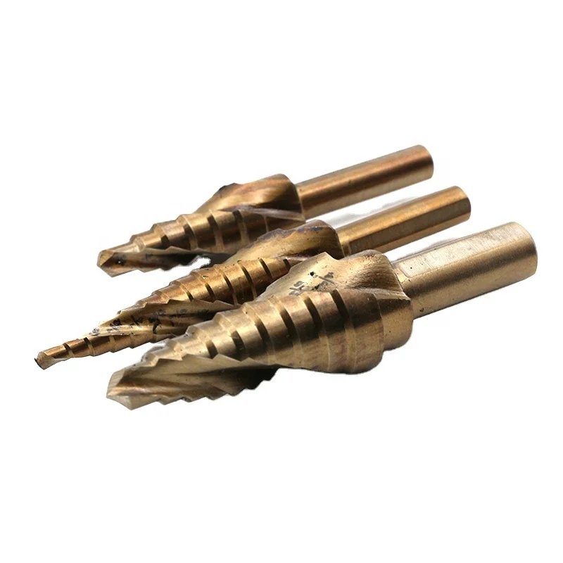 HSS hexagon shank spiral flute M35 Cobalt metric Step Drill Bit use for wood metal drilling with low price