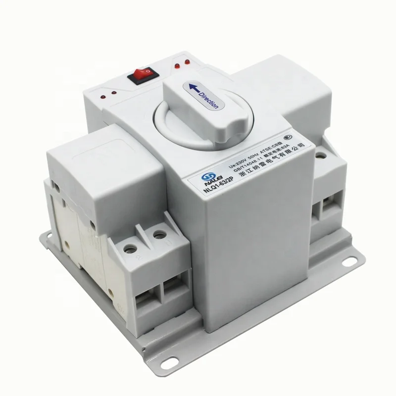 230V Automatic / manual switching  NLQ1-63/2P ATS 63A  220V Dual power automatic transfer switch