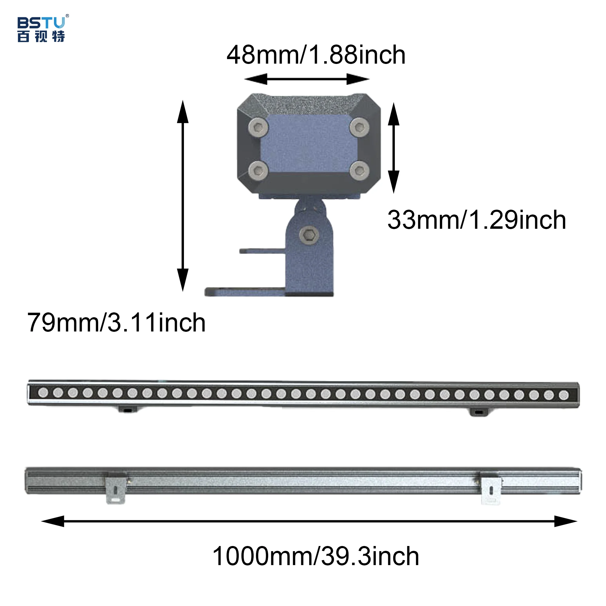 Waterproof RGBW Wall Washer light IP66 Aluminum Body 24V Input Voltage for Landscape Application 220V Input Voltage Available