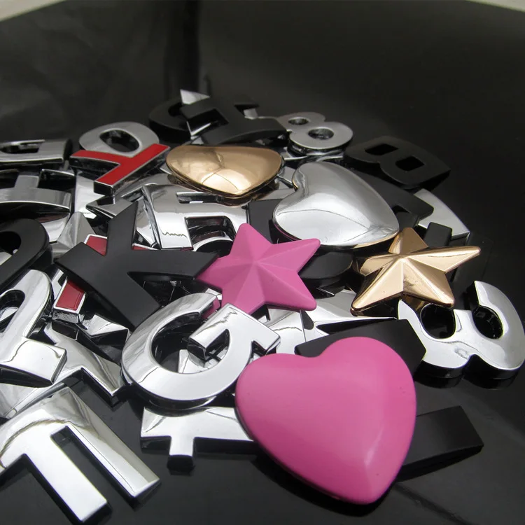 Premium chrome silver 3D metal abs plastic auto car emblems custom logo badge