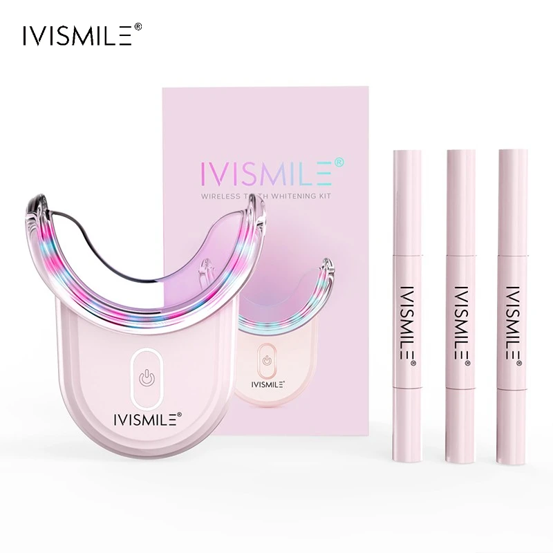 2024 IVISMILE Oral Fresh Mint Sensitivity Free CP HP Teeth Whitening Kit With 32 LED Whitening Blue Light OEM ODM
