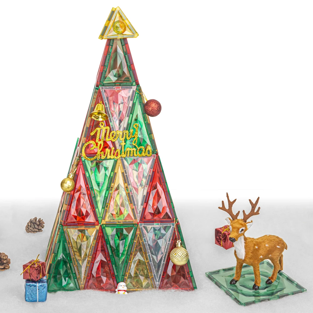 Fast Delivery Christmas Kids Toy Gift Magnetic Tile Magnetic Building Block 3d STEM Educational Kids Magnetic Building Tiles