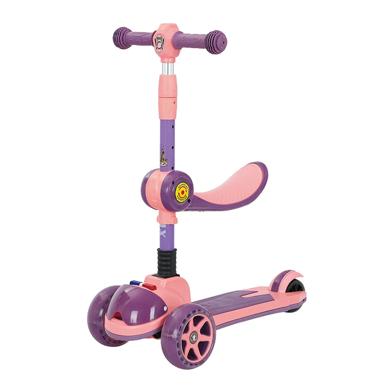 Children Scooter 3 Wheel Scooter with Flash Wheels Kick for 2-12 Year Kids Adjustable Height Foldable Children Scooter