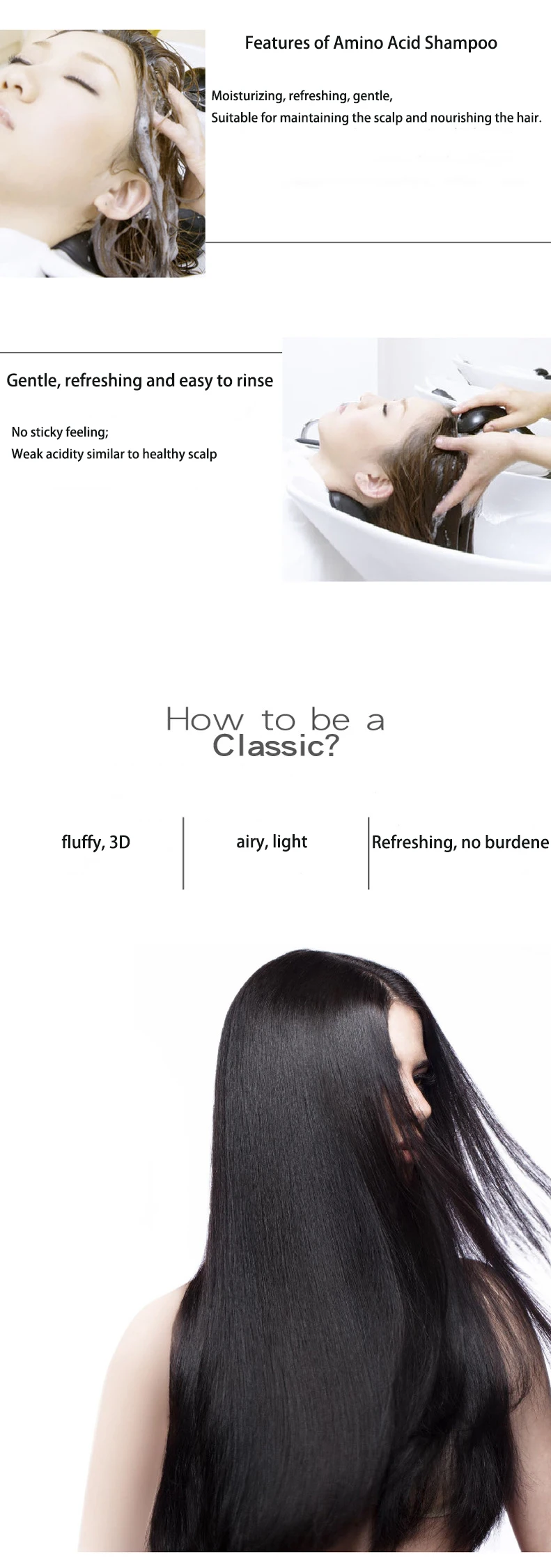 Clean Shampoo For Oily Hair Anti-dandruff Anti-itch Oil Control Silicone Free Amino Acid Hair Shampoo