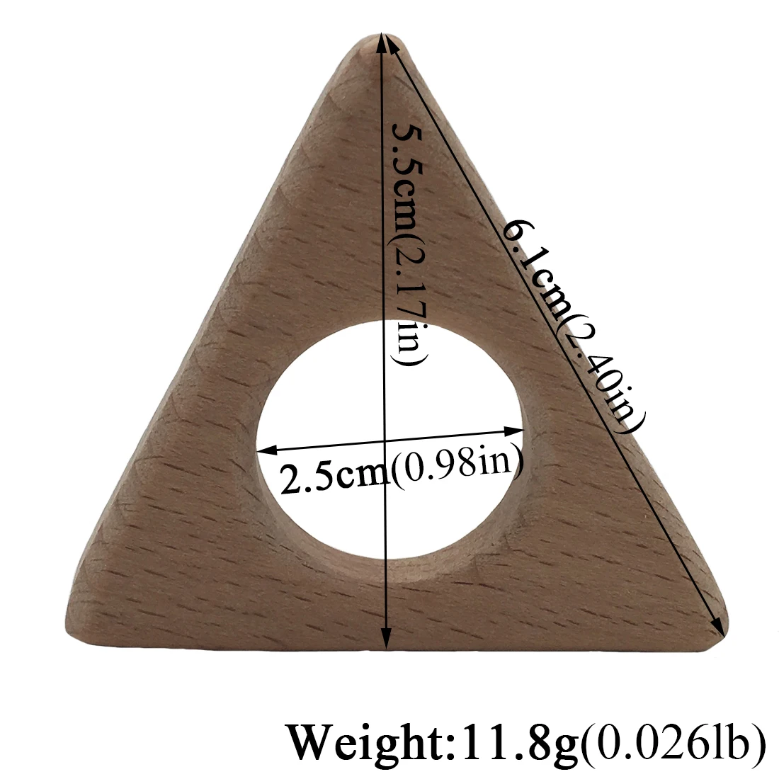 2024 Baby Animal Natural Beech Teething Wooden Beads Toy Baby Teether Gift Rattle Diy Accessories Wood Triangle Crafts