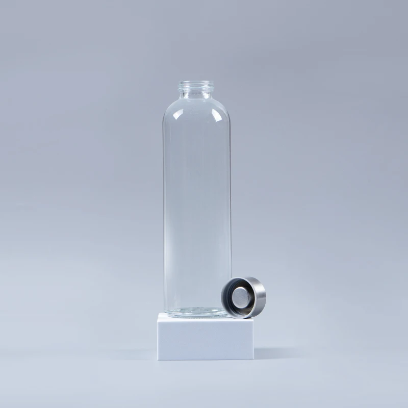 1 litre glass water bottle sport style luxury glass water bottle direct drinking with cap