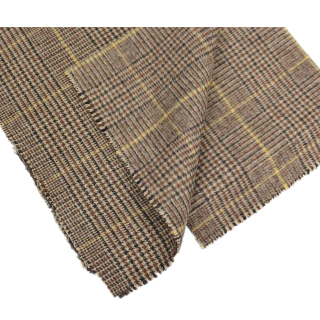 High quality 830g double-sided thousand bird check Tweed Wool 20% polyester 80% fabric for blanket suit coat in winter