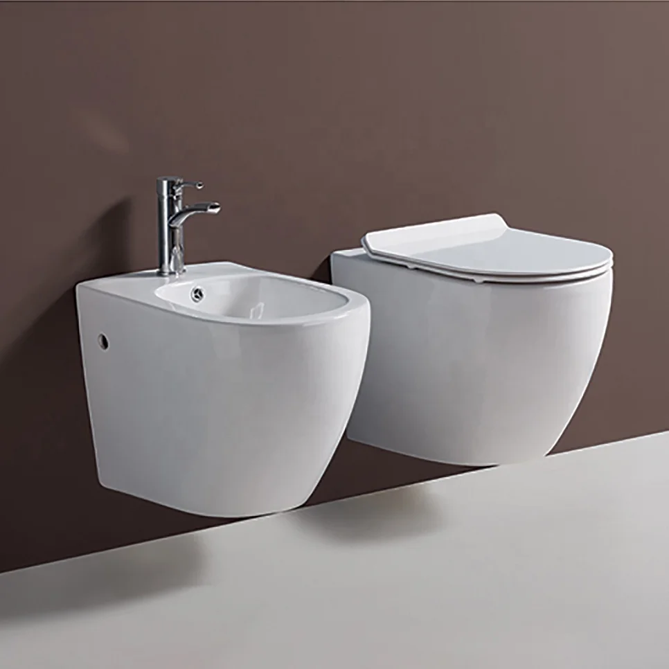 High Quality Sanitary Ware Suits One Piece Toilet Pedestal Basin Bidet Toilets Wall Mounted Commode Ceramic Toilet Set